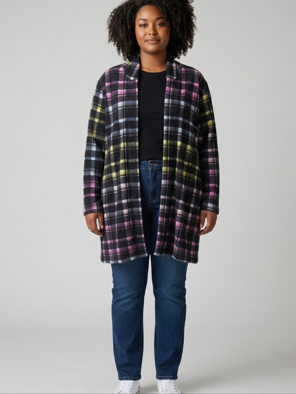 NWT Paper + Tee Knit Cardigan in Plaid Multi